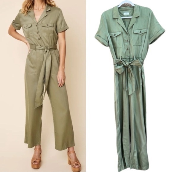 UNTUCKit Pants - UNTUCKit Jumpsuit Woman’s size large earthy green minimalist